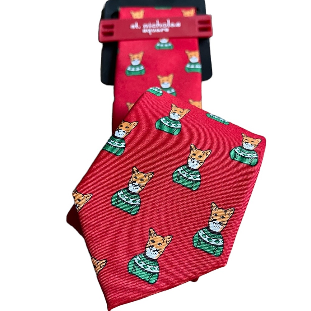 Christmas Tie St. Nicholas Square Fox